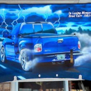 Painted Car Hoodliner Mural.