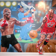 Painted Mural, Sports mural, Man Cave Mural, Residential Mural.