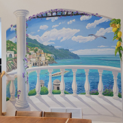 Painted Mural, Amalfi Coast Mural, Residential Mural.