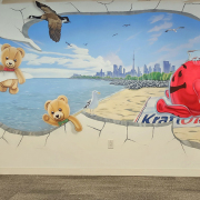 Kool Aid Man Mural, Painted Mural, Corporate office Mural, Kraft/Heinz Mural.