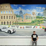 Ferrari, Rome Painted Mural