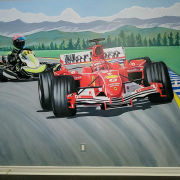 F1 Mural, Ferrai Mural, Painted Mural, Kid's Room Mural, Residential Mural.