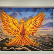 Kid's Room Mural, Pheonix Mural, painted mural.